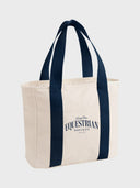 The Equestrian Society Tote Bag - Natural / French Navy - delante