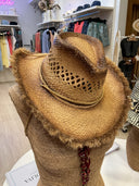 SOMBRERO COWBOY RAFIA NATURAL ENVEJECIDA
