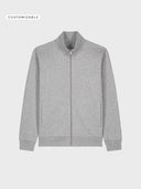 The Iconic Unisex Zip-Thru Sweatshirt - Heather Grey - delante