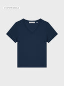 The Iconic Women V-Neck Tshirt - French Navy - delante
