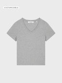 The Iconic Women V-Neck Tshirt - Heather Grey - delante