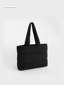 The Quilted Tote Bag - Black - delante