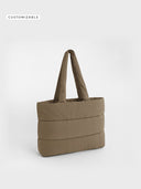The Quilted Tote Bag - Khaki - delante