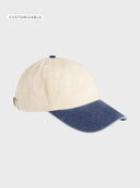 The Vintage Cap Contrast Peak - Natural / French Navy - lateral
