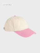 The Vintage Cap Contrast Peak - Natural / Pink - lateral